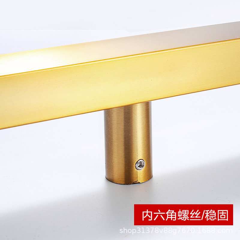 玻璃门拉手不锈钢钛金色门把手方管推拉门地弹门KTV大门拉手厂家