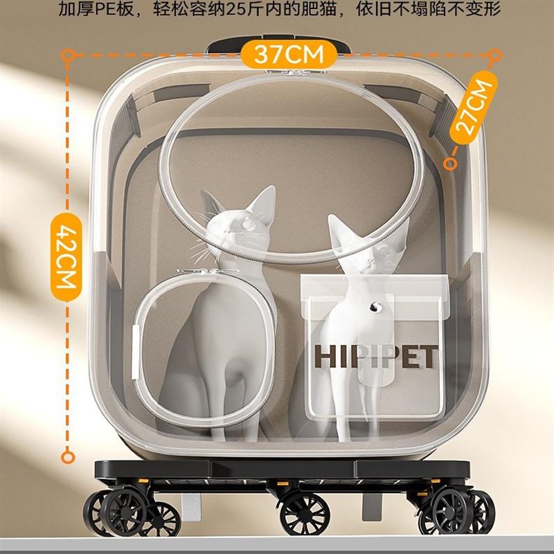 猫包外出拉杆箱便携背包狗狗双肩包大容量宠物猫咪行李箱三用书包