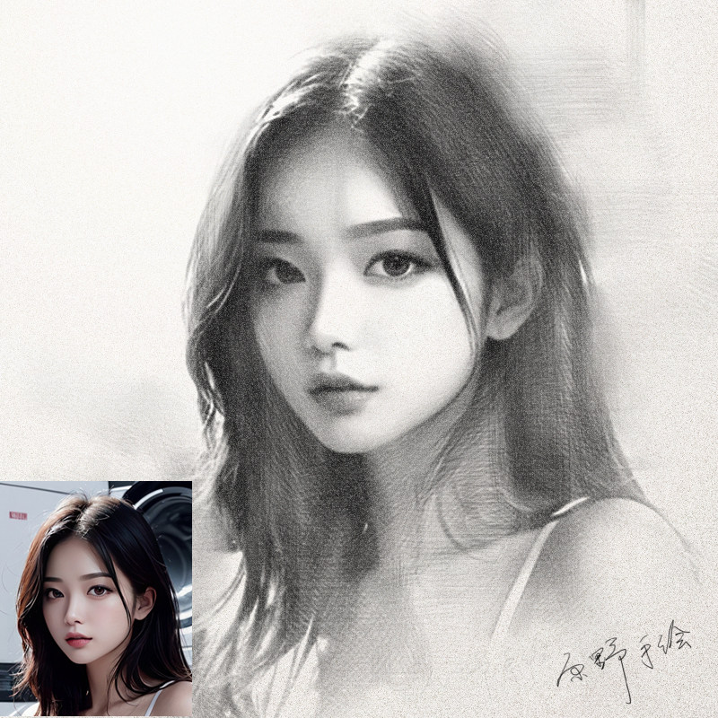 真人照片转d手绘素描肖像画 电子版彩铅人物画作代画服务