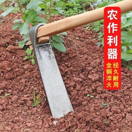 锄头农用弹簧钢h锻打锄头挖土神器挖冬笋开荒锄地加厚长柄农用工