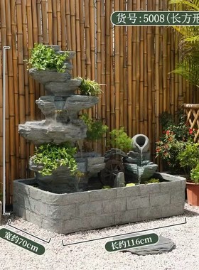 假山流水景摆件客厅落地阳光房循环水系喷泉景观庭院花园楼顶装饰