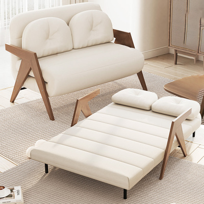沙发床折叠两用2024新款多功能家用客厅双人N留宿床奶油风云朵沙