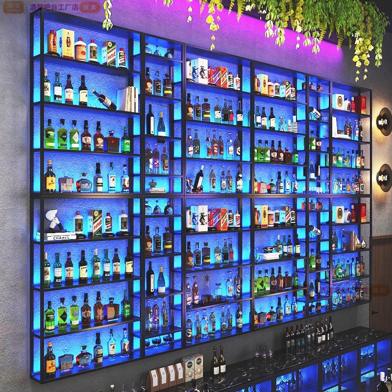铁艺壁挂酒架工业风酒吧酒架吧台背景展示架烧烤店酒水收纳架定制,商业/办公家具,红酒架/柜,淘宝优惠券,粉丝福利购,淘宝优惠卷