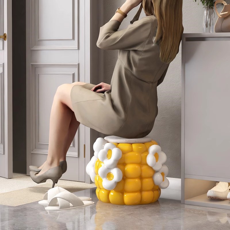 玉米换鞋凳子落地摆件家居饰品客厅沙发边几茶几儿童房装饰床头柜