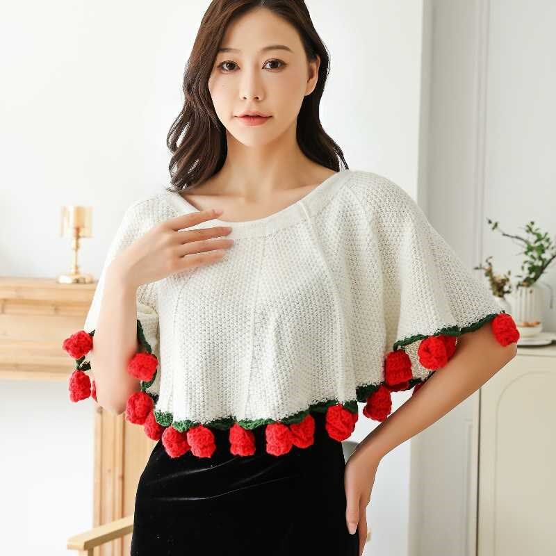 2025新款玫瑰红毯子成品外搭春秋冬季韩版女加厚小众设计花束披肩