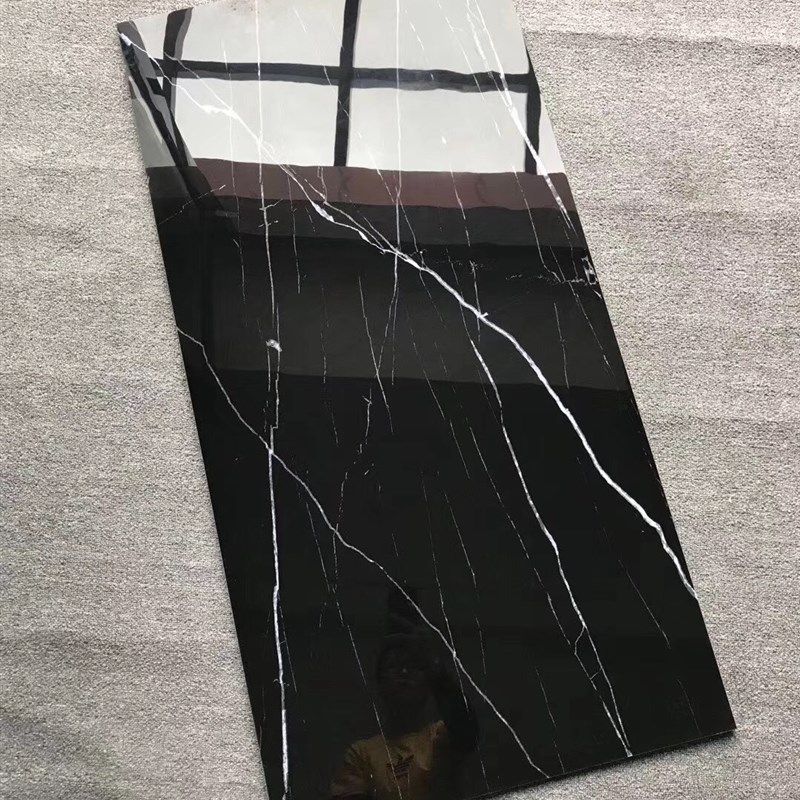 黑白根柔光大理石600x1200瓷砖客厅全抛釉地砖灰色地砖卫生间墙砖