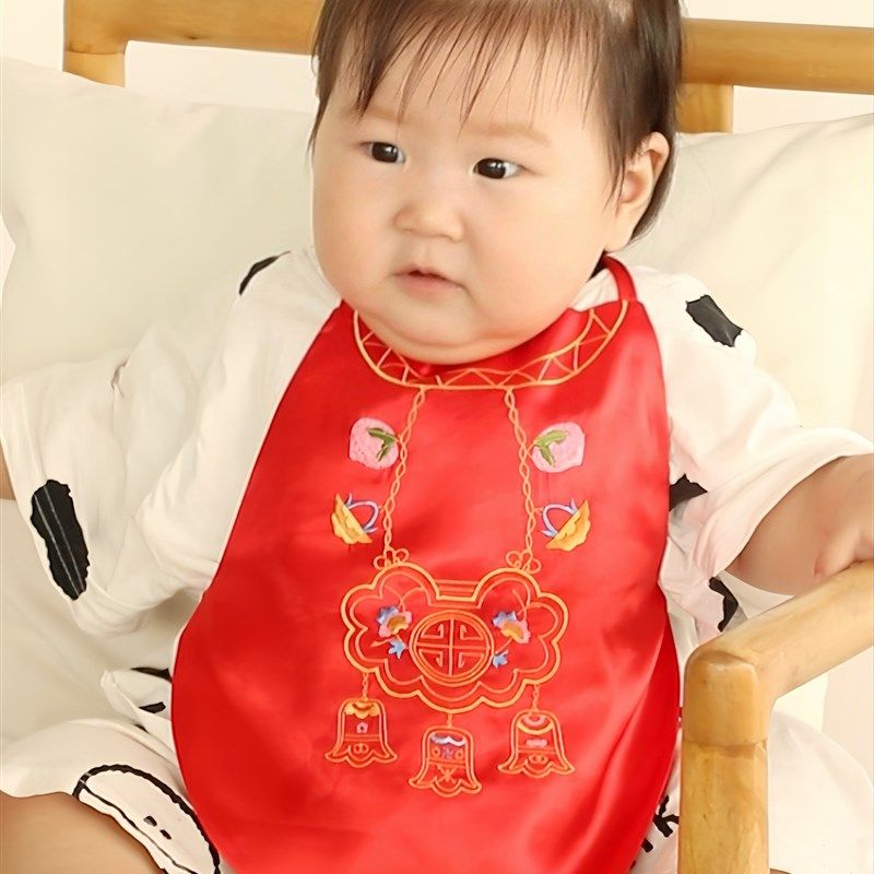 婴儿刺绣肚兜夏季宝宝护肚子肚围防着凉新生儿出生礼中国风中式