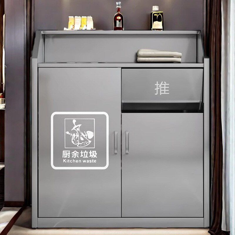 工业风铁艺垃圾柜大号立式火锅店汉堡店垃圾箱酒店商用隐藏垃圾桶