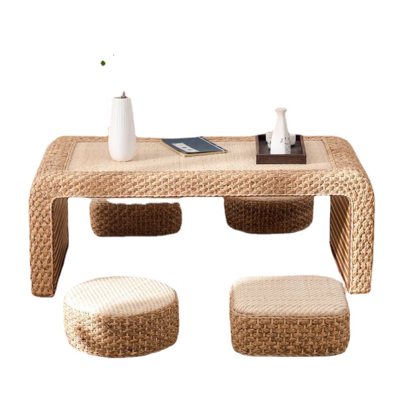 藤矮桌子炕桌家用飘窗桌阳台小茶几国学桌编榻榻米桌子小茶几日式