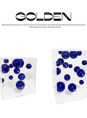 星球摆件简约现代亚克力金属软装饰品样板房间客厅书架桌面摆设