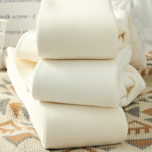 秋冬加绒白色连裤 袜保暖显瘦米白色丝 袜女p外穿加厚螺旋纹打底裤