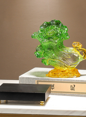 新中式招财白菜摆件客厅电视酒柜办公室桌面装饰品乔迁新居礼品