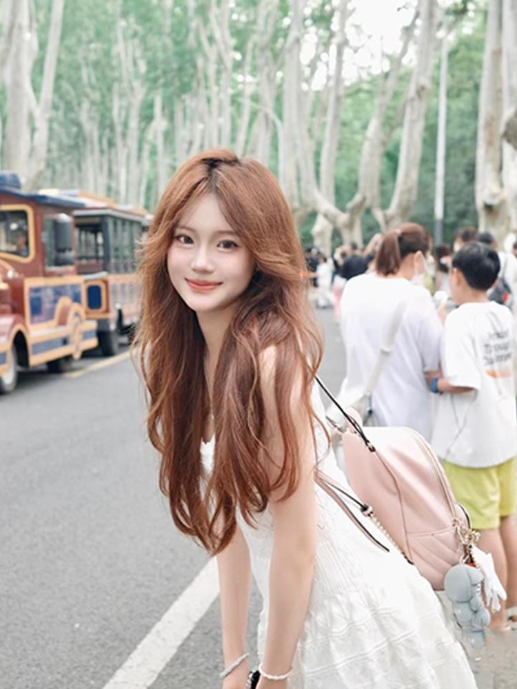 韩式假发女长发棕色中分刘海蓬松自然全头套式欧美W长卷发假发套