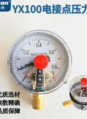 雷尔达YX/YXC100磁助式电接点压力表220V真空表30VA 10VA控制器