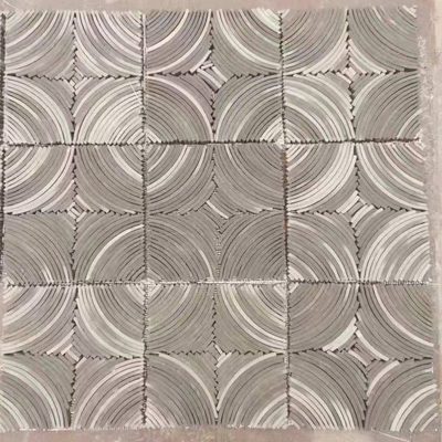 仿古瓦片装饰立瓦铺地花园围边半圆瓦围栏收边小青瓦拼花造型青瓦