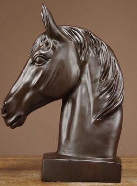 黑檀木雕12生肖马摆件实木质马首家居客厅办公室装饰红木工艺礼品