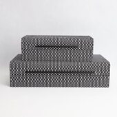 新中式 创意皮革收纳盒摆件样板房售楼部卧室书房客厅桌面玄关饰品