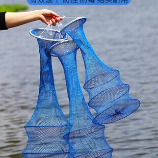 鱼护小型网袋桶新款软钢丝圈便携迷你鲫鱼溪流折叠大力马编织网兜