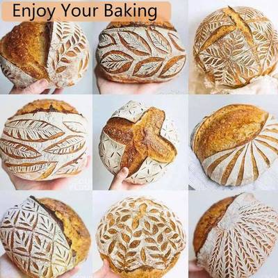 亚马逊热销8件套面包烘焙工具藤条Banneton发酵篮刮板打粉器面包