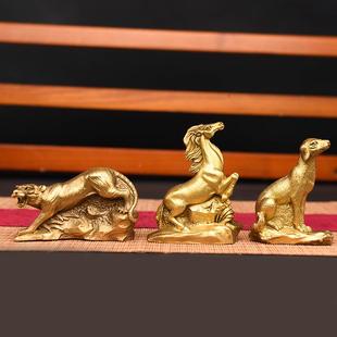 铜KLD69229摆十二生肖件全套狗鼠铜牛鸡蛇虎兔龙羊猴猪马艺工品生