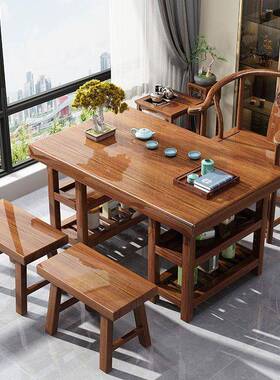 阳台木茶IOE新简中式大板茶桌桌椅组合家实用约小户型茶台办公室