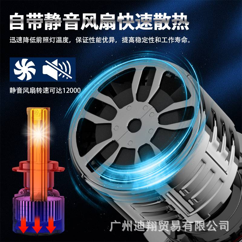 T95大功率LED前大灯120w汽车ledH7 H11 9005超亮远近光跨境