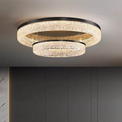 圆新款轻奢树脂客厅灯高端吸灯简约716现代大气吊形顶餐厅灯