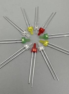 f2m高平头红发红黄发黄蓝绿色雾状白指示灯宝塔形led直插发光灯珠