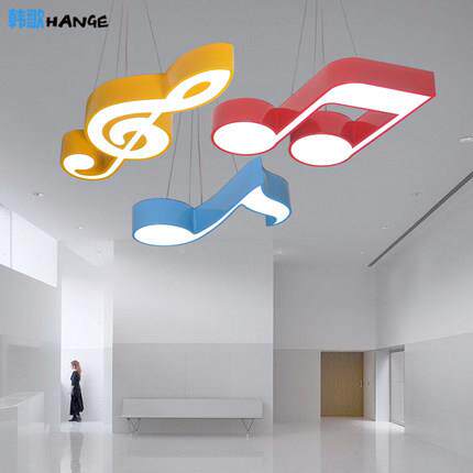 音符灯字灯卡灯通儿l童房灯ed吊灯创意幼儿园吊灯81舞蹈室造母型