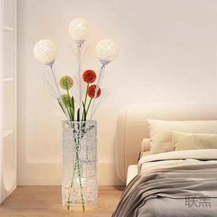 731G櫜2奶落地油灯客意厅沙发旁边法式 饰藤艺创 轻奢卧室床风头装