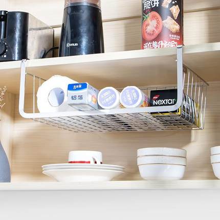 免打F96S66TM孔厨房用品挂挂架橱柜下物架置不锈储钢吊柜悬收纳架