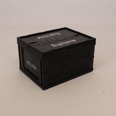 黑色ELJ带盖塑料折叠箱可印LG厚OO加折叠收纳箱子车折叠收纳载塑