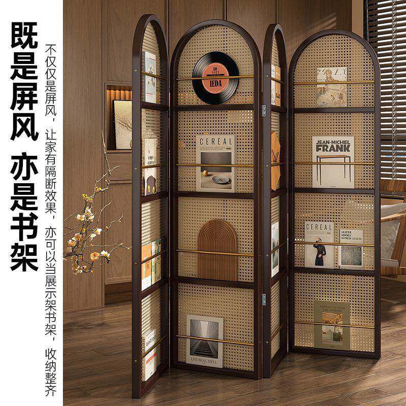 复厅古藤编屏风157隔断关小户型家用客可折叠遮挡入户玄简约杂志
