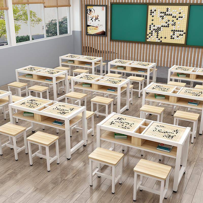 实木象棋桌子围棋桌双面棋功盘桌家用学桌式中多习能OTO桌椅直销