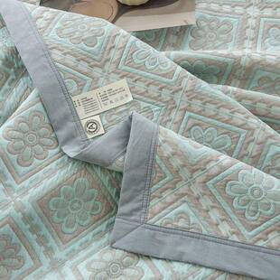 三层毛布巾被纯层棉纱布MUU季盖夏毯被子双层纱床单多床盖三件套