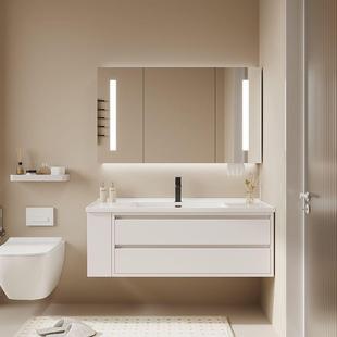 轻奢272能智实木浴室柜组合现简约生间洗脸洗漱台代小户型侧边卫