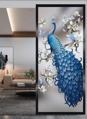 新款轻奢户玄关风隔艺术玻璃LHN屏风隔断客厅屏玄关遮入挡餐厅彩