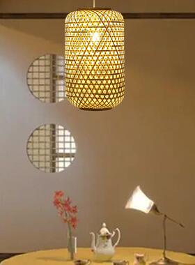 南竹JIC新艺竹编灯笼中式简约田园餐厅民台宿卧室阳东亚复古灯罩