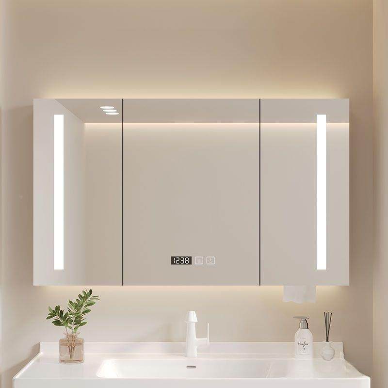 智能独镜柜卫135生间挂妆墙式置物架实木浴室单储收物柜化镜带灯,家装主材,浴室镜柜,淘宝优惠券,粉丝福利购,淘宝优惠卷