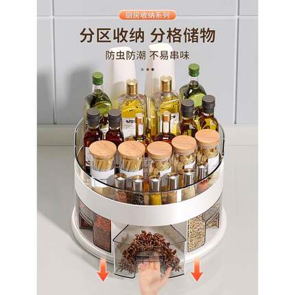 托盘料大全品旋转ltao1001油盐醋子置物架厨酱房收纳盒用品盘调调