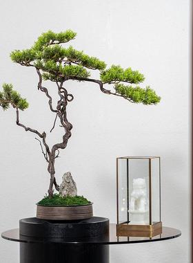DZ-HY194中式关客厅盆景仿公室真迎客松绿植造景摆件办室内玄摆件
