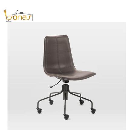 严选来登店椅皮艺公椅滑轮简BNS-C369约创意电喜脑椅会议椅酒办休