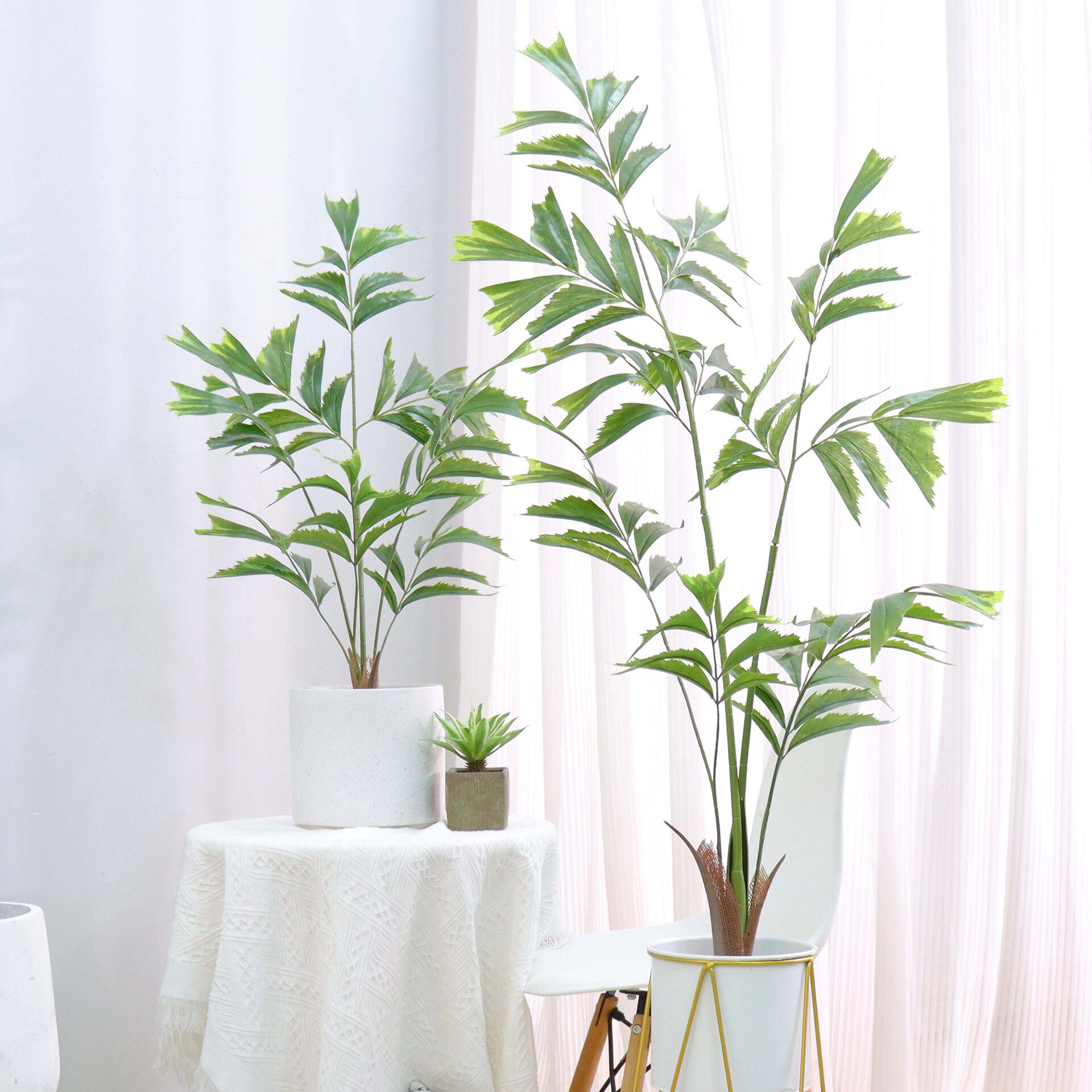 仿真绿植鱼尾葵盆栽露营风植物室内橱窗装饰造景热带假树热带风情