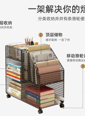 桌书下架置物桌边书24.3.5-本纳收架可移动架带轮小推车儿童落地
