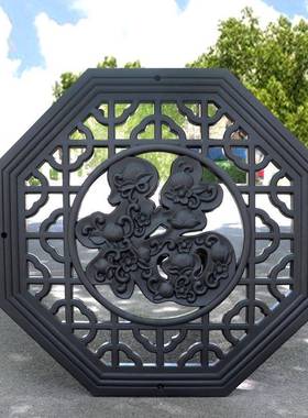 形古98八梦角福透窗树脂中挂件八MAU边塑料仿砖雕式照壁影壁芯挂