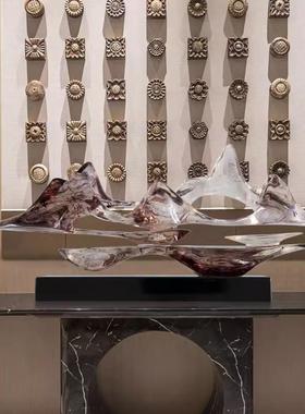 新中式板大摆件ST681店客酒品厅玄关过道雕塑摆件样房家居软装饰