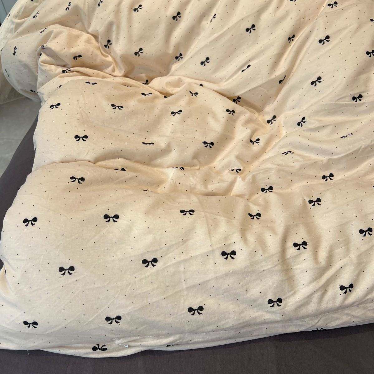 类幼儿针婴织棉四件套贴身天竺棉小5花碎印花被套柔A软透气床品