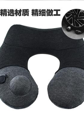 按压式自动充气U型枕DL211U户外行护脖颈枕飞机枕便携空枕气厂家