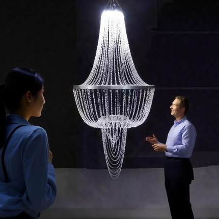 庆道具水晶亚克力珠帘WSA吊围顶婚礼现场吊婚灯挂件舞台氛装饰布