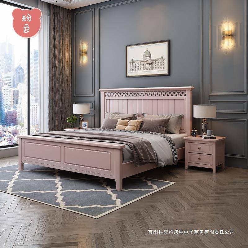 全实木床现代简约白色2米大床式美轻奢18米双.602人床.5m单人1儿